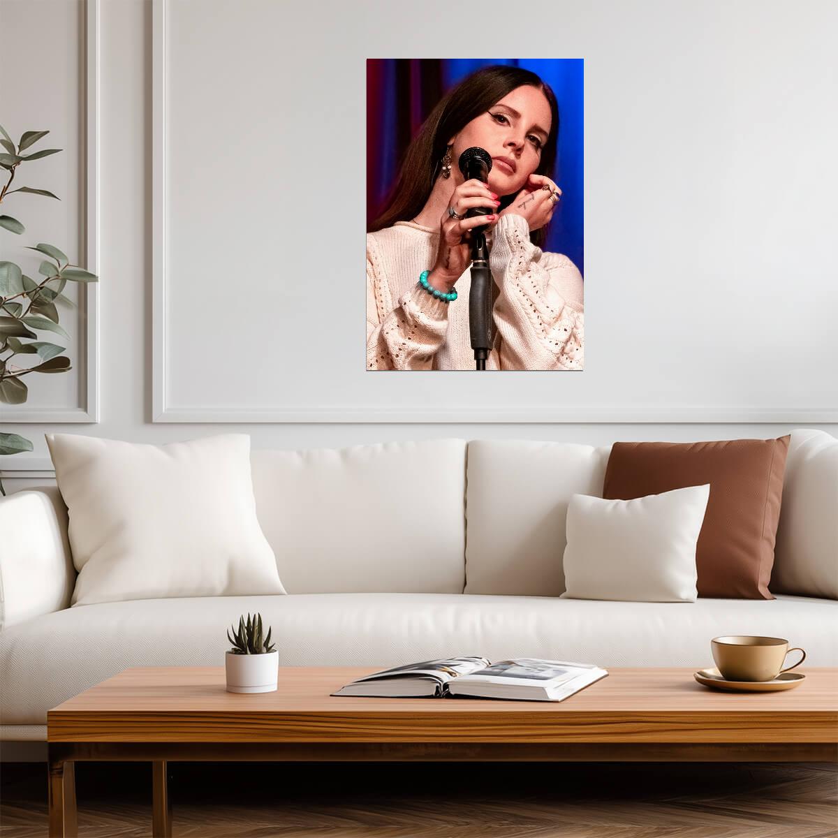 Lana Del Rey Singing Live | Concert Performance Poster | Music Star Wall Art - Music Poster