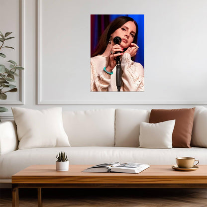 Lana Del Rey Singing Live | Concert Performance Poster | Music Star Wall Art - Music Poster