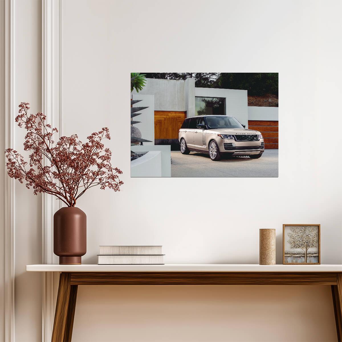 Land Rover Range Rover SVAutobiography | Long Wheelbase Luxury SUV | Modern Villa Photography Poster - Cars Poster