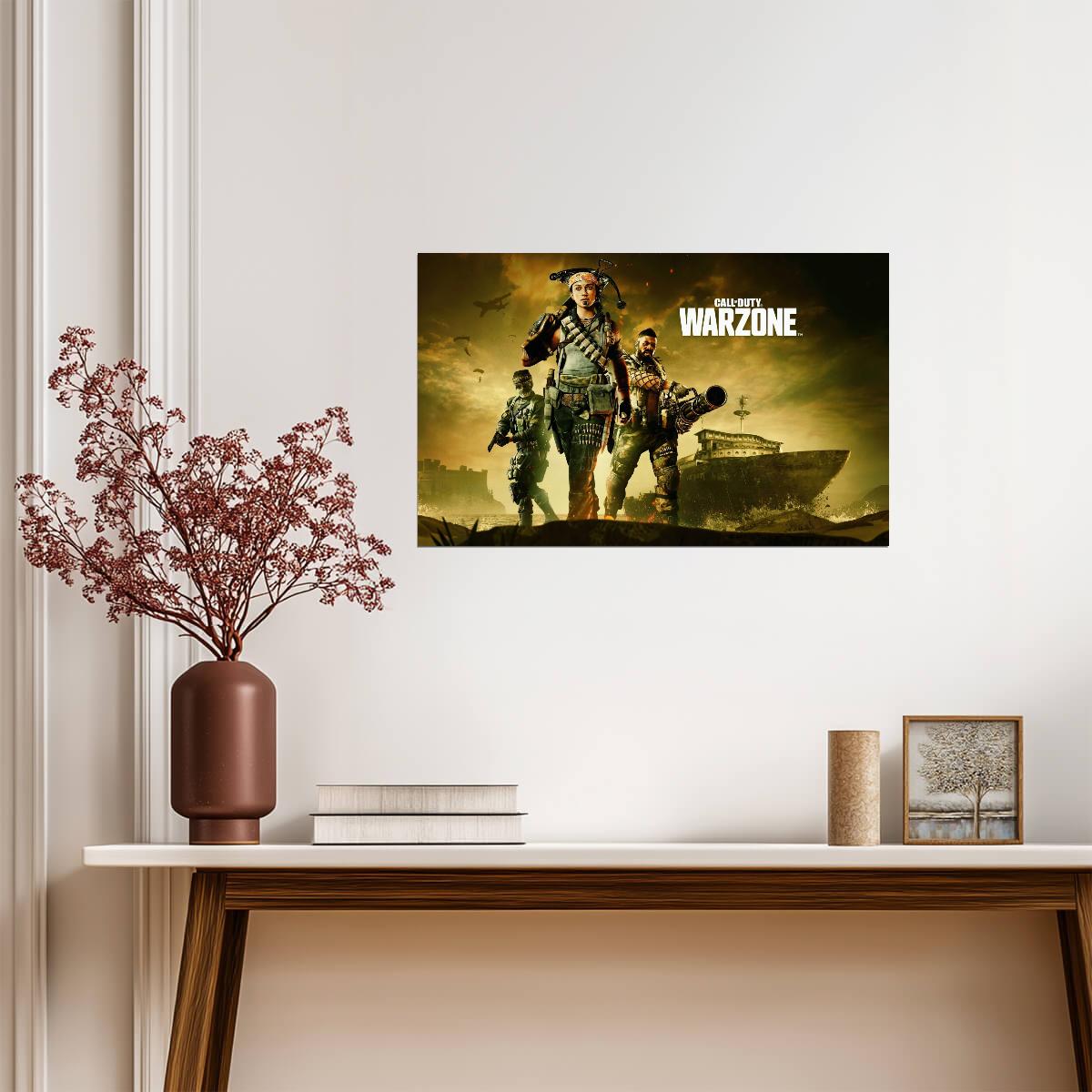 Call of Duty Warzone Trio Operators | Battle Royale Promo Art Poster | FPS Gamer Wall Decor - Video Games Poster