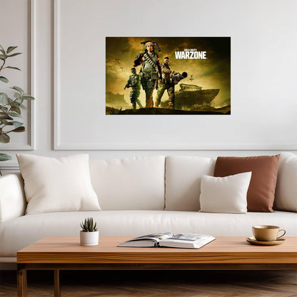 Call of Duty Warzone Trio Operators | Battle Royale Promo Art Poster | FPS Gamer Wall Decor - Video Games Poster