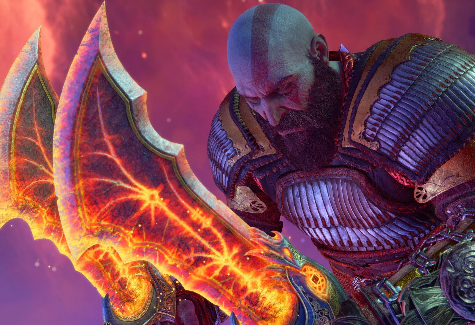 God of War Ragnarök Kratos Flaming Blades of Chaos | Norse Mythology Poster | Action Game Wall Art - Video Games Poster