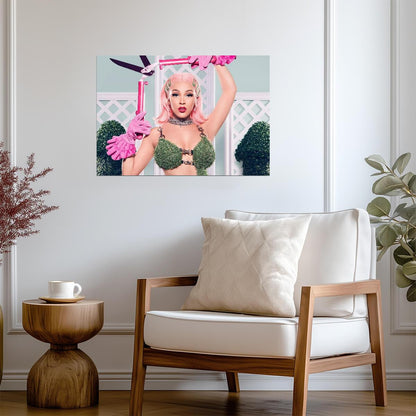 Doja Cat Grass Bikini Photoshoot | Pink Hair Poster | Music Star Wall Art - Music Poster