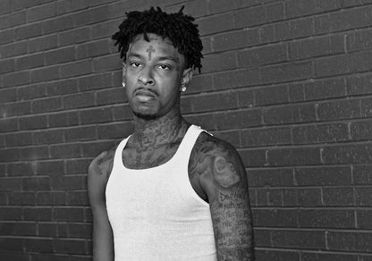 21 Savage Black and White Portrait | Celebritie Poster | Hip Hop Star Art - Music Poster