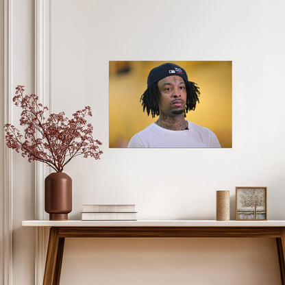 21 Savage Close Up Portrait | Music Star Poster | Hip Hop Wall Art - Music Poster