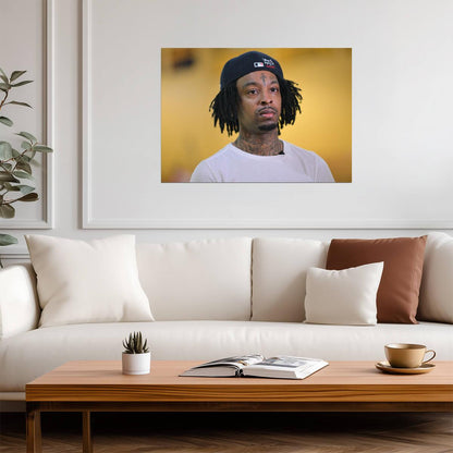 21 Savage Close Up Portrait | Music Star Poster | Hip Hop Wall Art - Music Poster