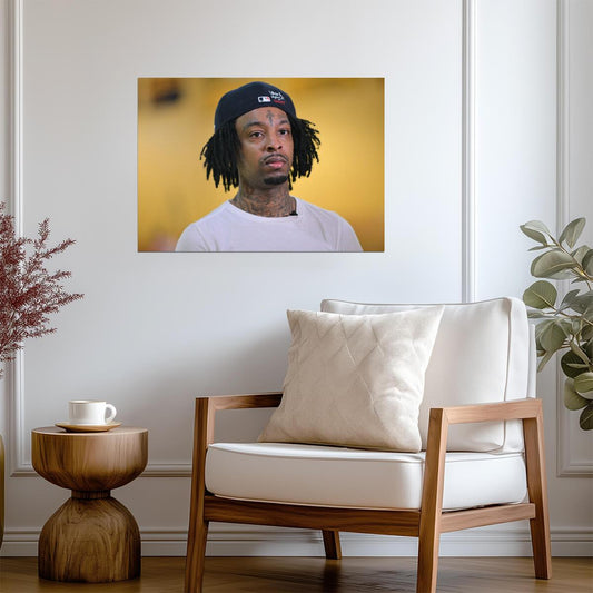 21 Savage Close Up Portrait | Music Star Poster | Hip Hop Wall Art - Music Poster