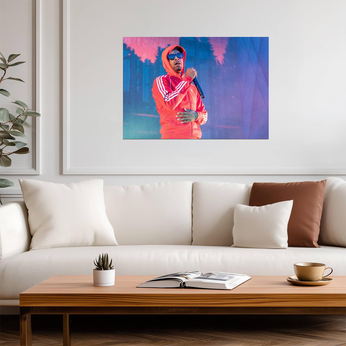 21 Savage Live on Stage | Concert Music Poster | Hip Hop Performance Art - Music Poster