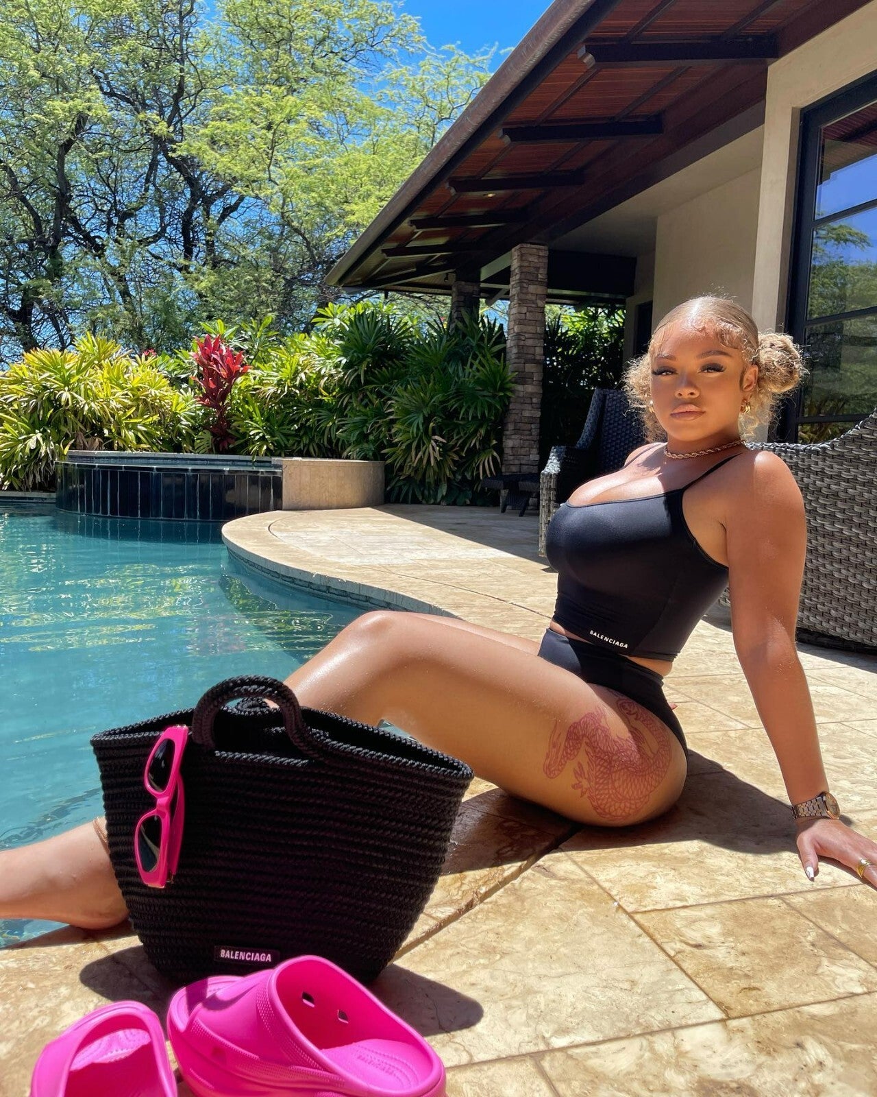 Latto Poolside Photoshoot | Hip Hop Music Poster | Sexy Celebrity Wall Art - Music Poster