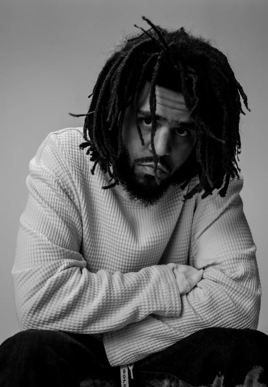 J Cole | Black and White Art | Musician Poster - Music Poster