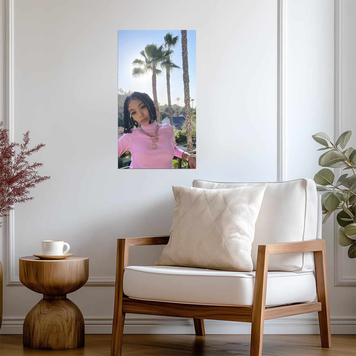 Coi Leray Pink Turtleneck Portrait | Music Poster | Hip Hop Celebrity Art - Music Poster
