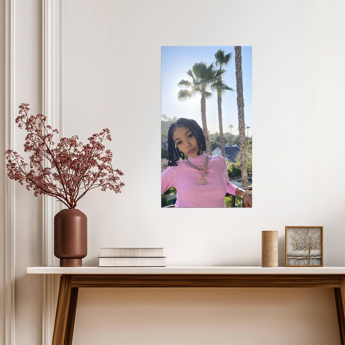 Coi Leray Pink Turtleneck Portrait | Music Poster | Hip Hop Celebrity Art - Music Poster