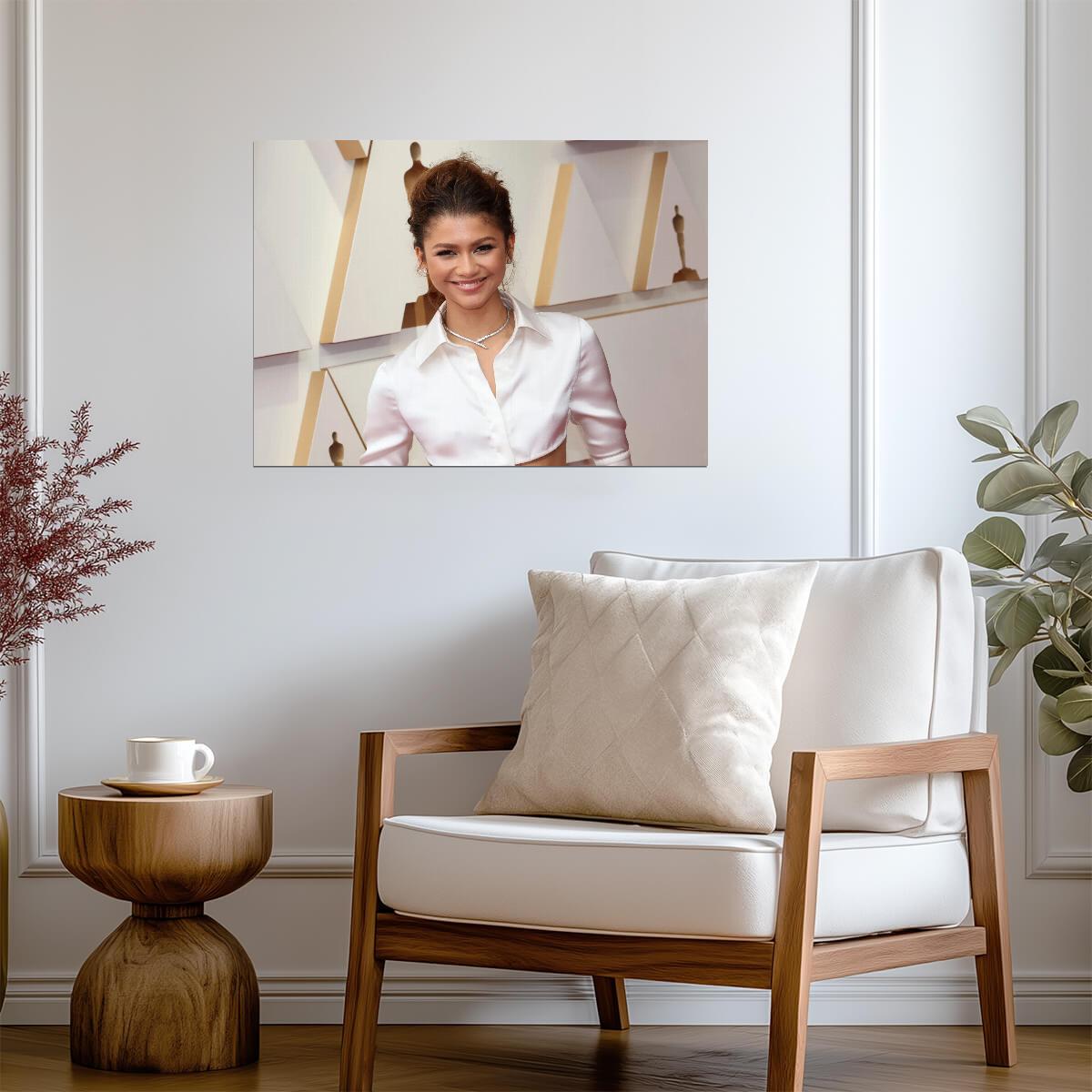 Zendaya Red Carpet Fashion | White Shirt Outfit Poster | Celebrity Wall Art - Celebrities Poster