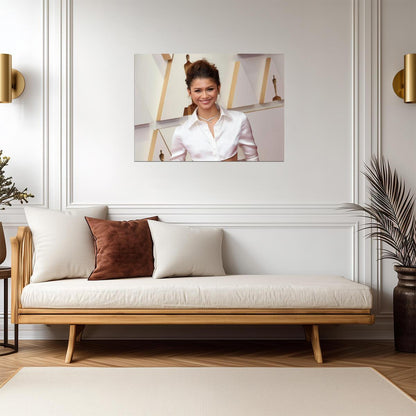 Zendaya Red Carpet Fashion | White Shirt Outfit Poster | Celebrity Wall Art - Celebrities Poster