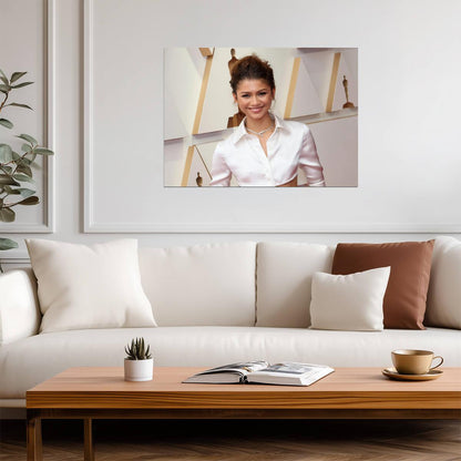 Zendaya Red Carpet Fashion | White Shirt Outfit Poster | Celebrity Wall Art - Celebrities Poster