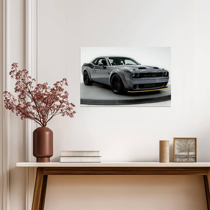 Dodge Challenger SRT Hellcat Jailbreak | Grey American Muscle Poster | Mopar Performance Wall Art - Cars Poster