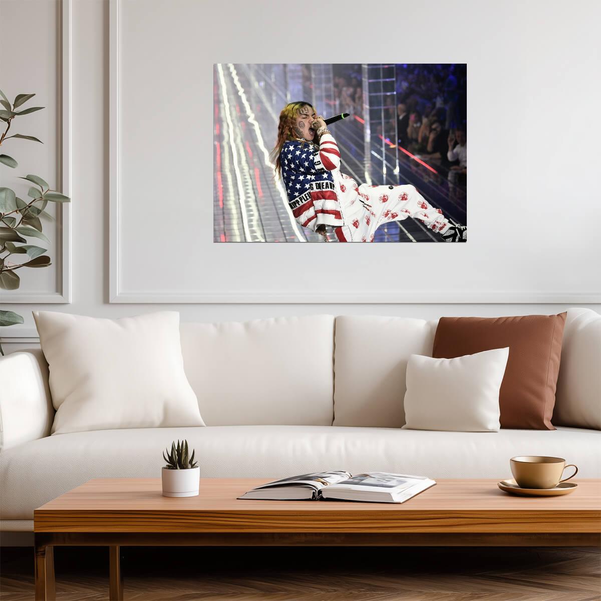 6ix9ine Live Concert | Rap Poster | Stage Performance Photo - Music Poster