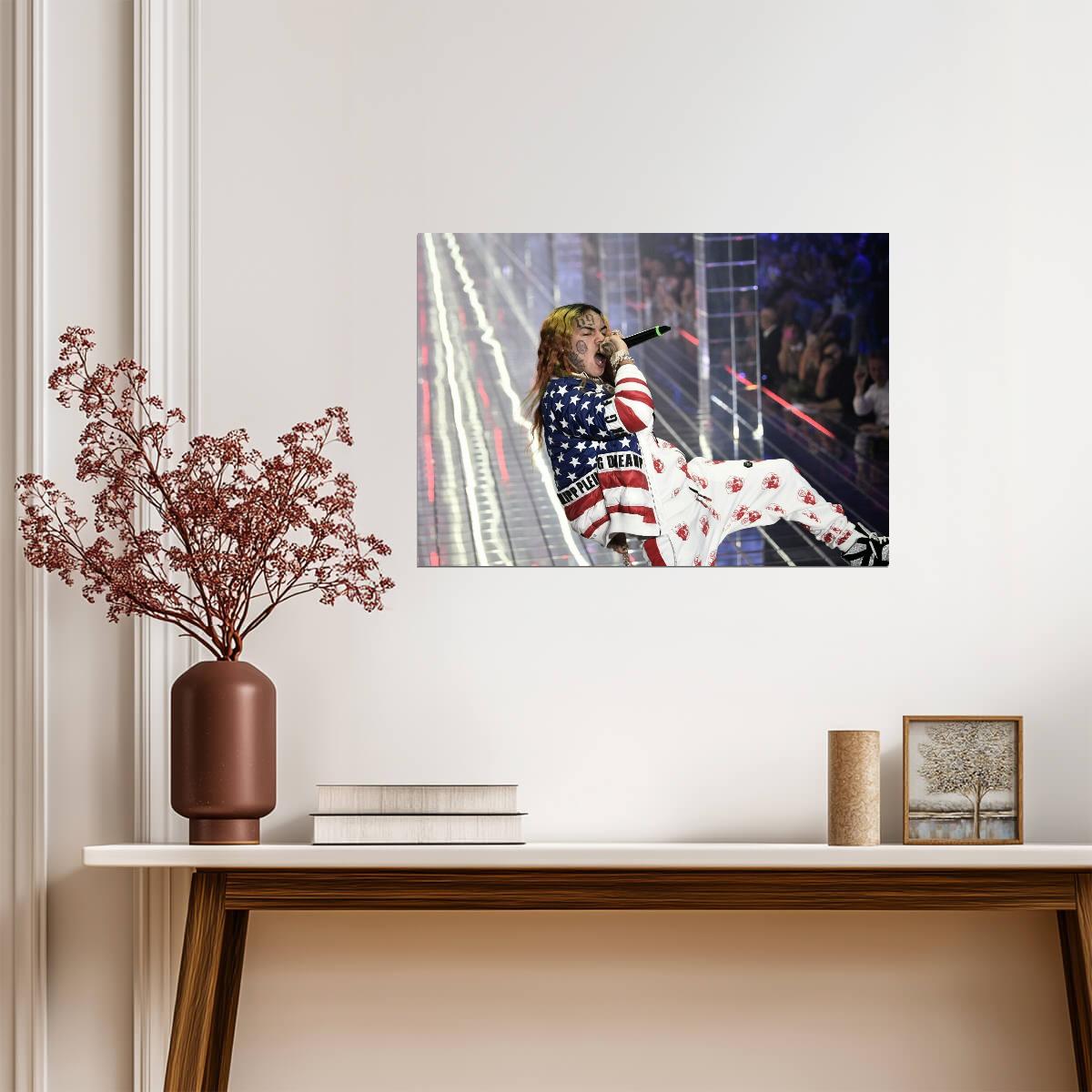 6ix9ine Live Concert | Rap Poster | Stage Performance Photo - Music Poster