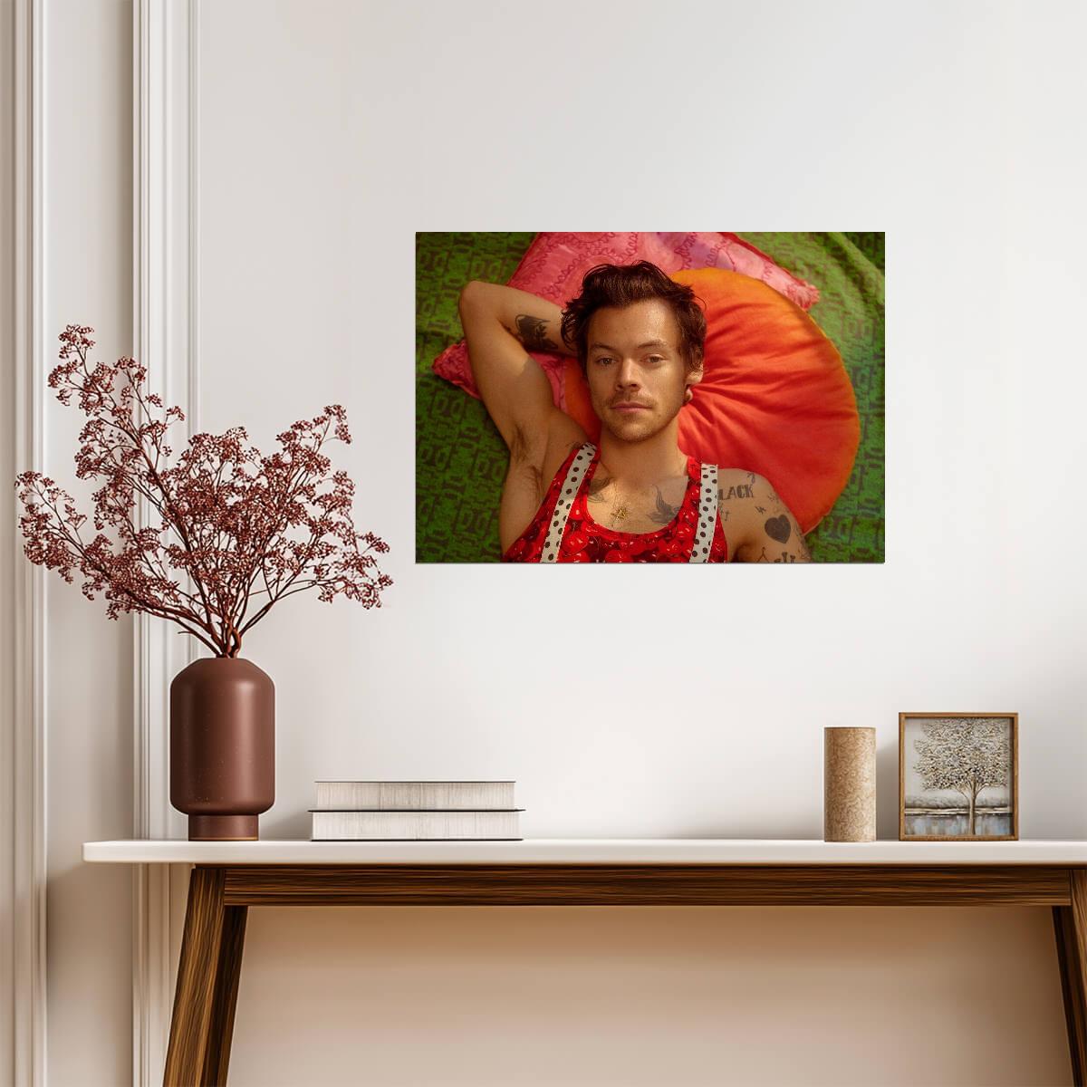 Harry Styles Photoshoot | Pop Music Poster | Vibrant Wall Art - Music Poster
