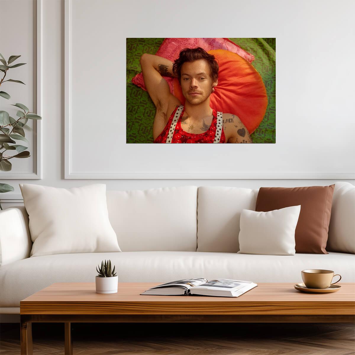 Harry Styles Photoshoot | Pop Music Poster | Vibrant Wall Art - Music Poster
