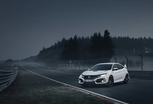 Honda Civic Type R (FK8) | White Hot Hatch Poster | JDM Car on Nürburgring - Cars Poster