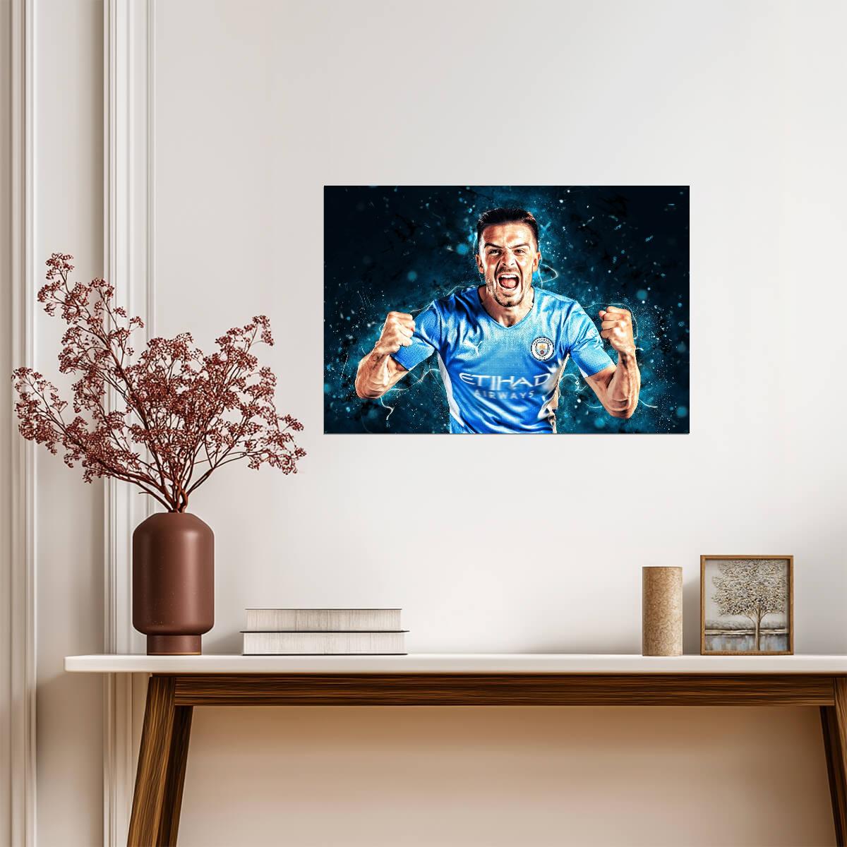 Jack Grealish Manchester City Celebration | Soccer Poster | Graphic Sports Art - Sports Poster
