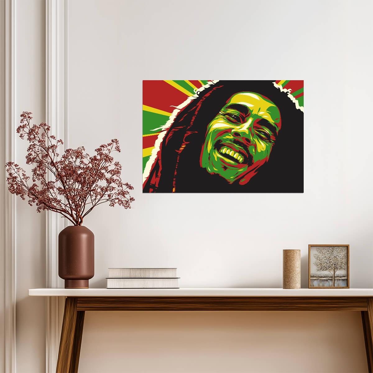Bob Marley | Vibrant Portrait | Reggae Poster - Music Poster