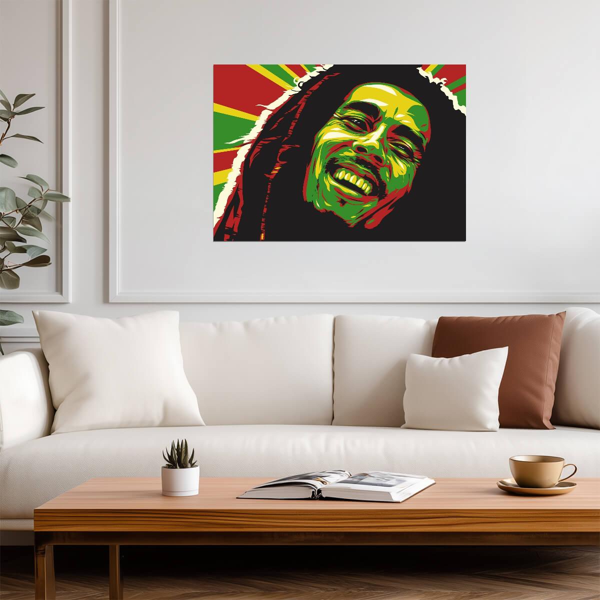 Bob Marley | Vibrant Portrait | Reggae Poster - Music Poster