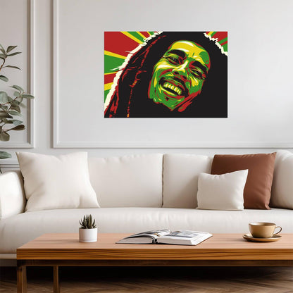 Bob Marley | Vibrant Portrait | Reggae Poster - Music Poster