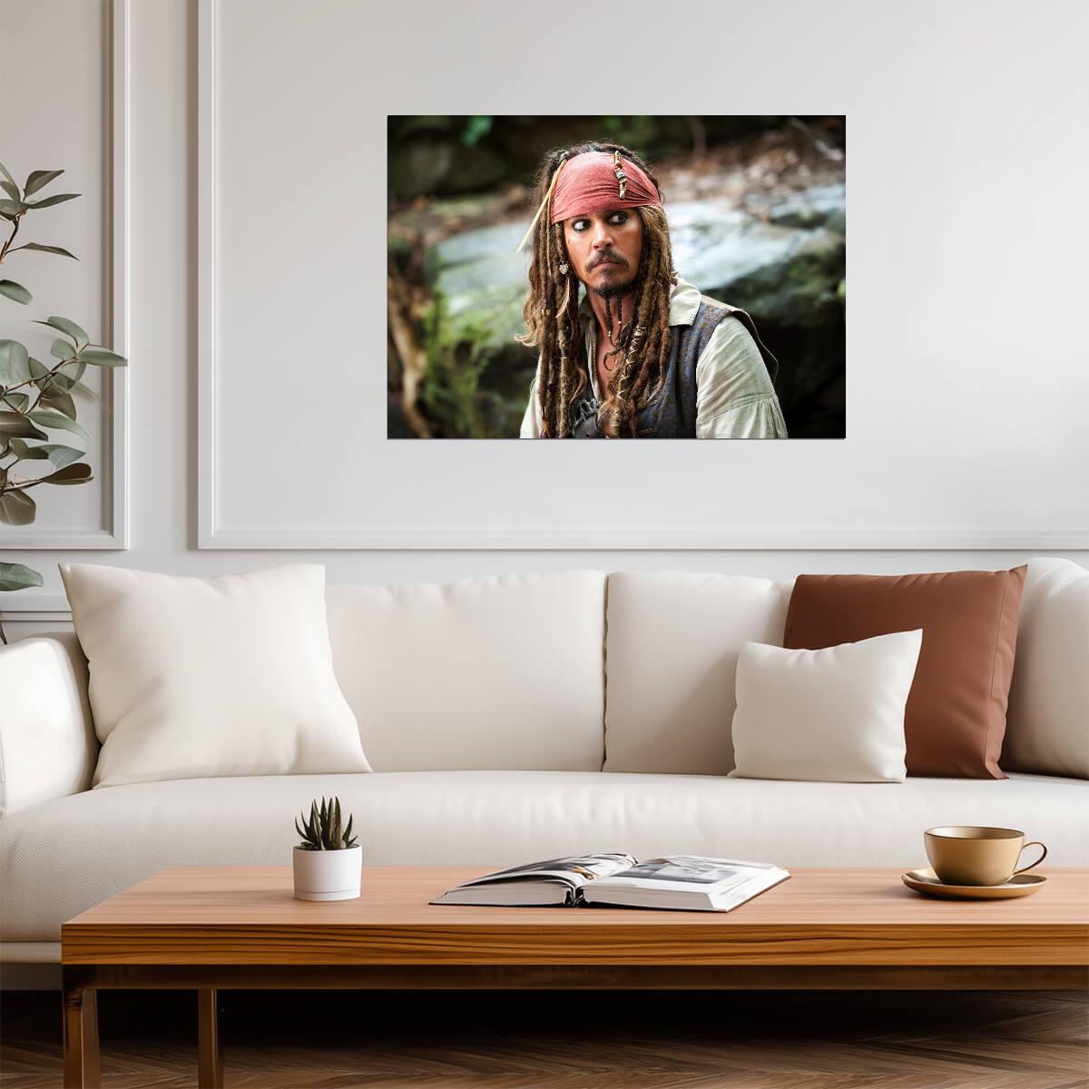 Captain Jack Sparrow in Pirates of the Caribbean | Johnny Depp Movie Poster | Adventure Film Art - Movies & TV Poster