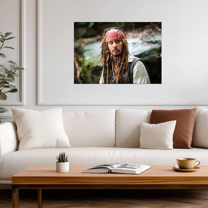 Captain Jack Sparrow in Pirates of the Caribbean | Johnny Depp Movie Poster | Adventure Film Art - Movies & TV Poster