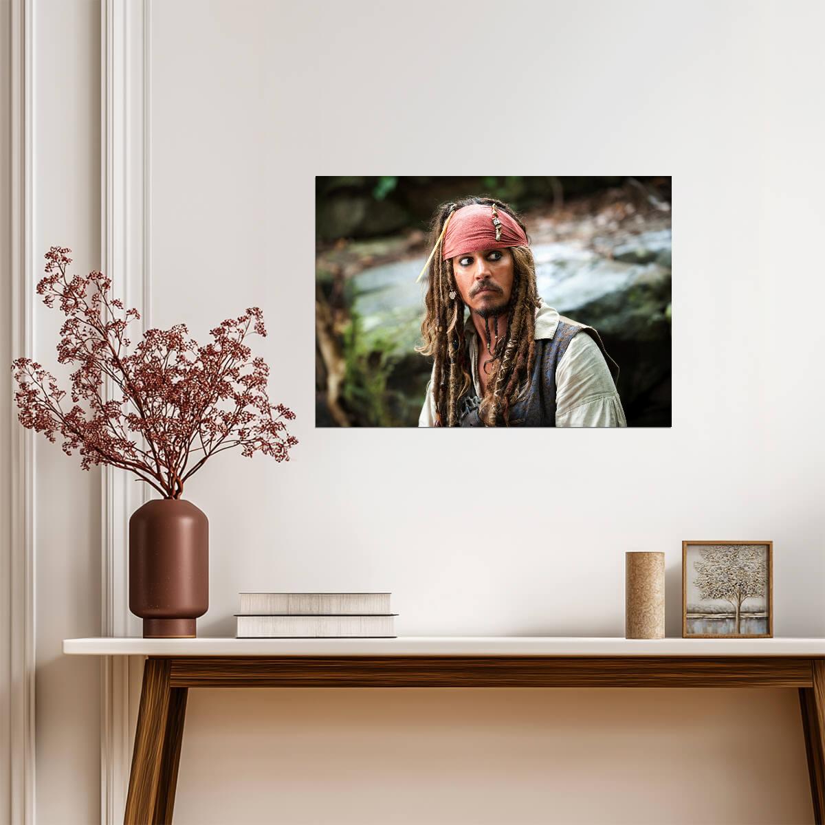 Captain Jack Sparrow in Pirates of the Caribbean | Johnny Depp Movie Poster | Adventure Film Art - Movies & TV Poster