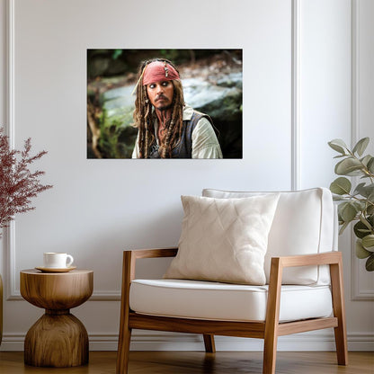 Captain Jack Sparrow in Pirates of the Caribbean | Johnny Depp Movie Poster | Adventure Film Art - Movies & TV Poster