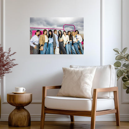 Twice Full Group Photo | K-Pop Music Poster | All Members Wall Art - Music Poster