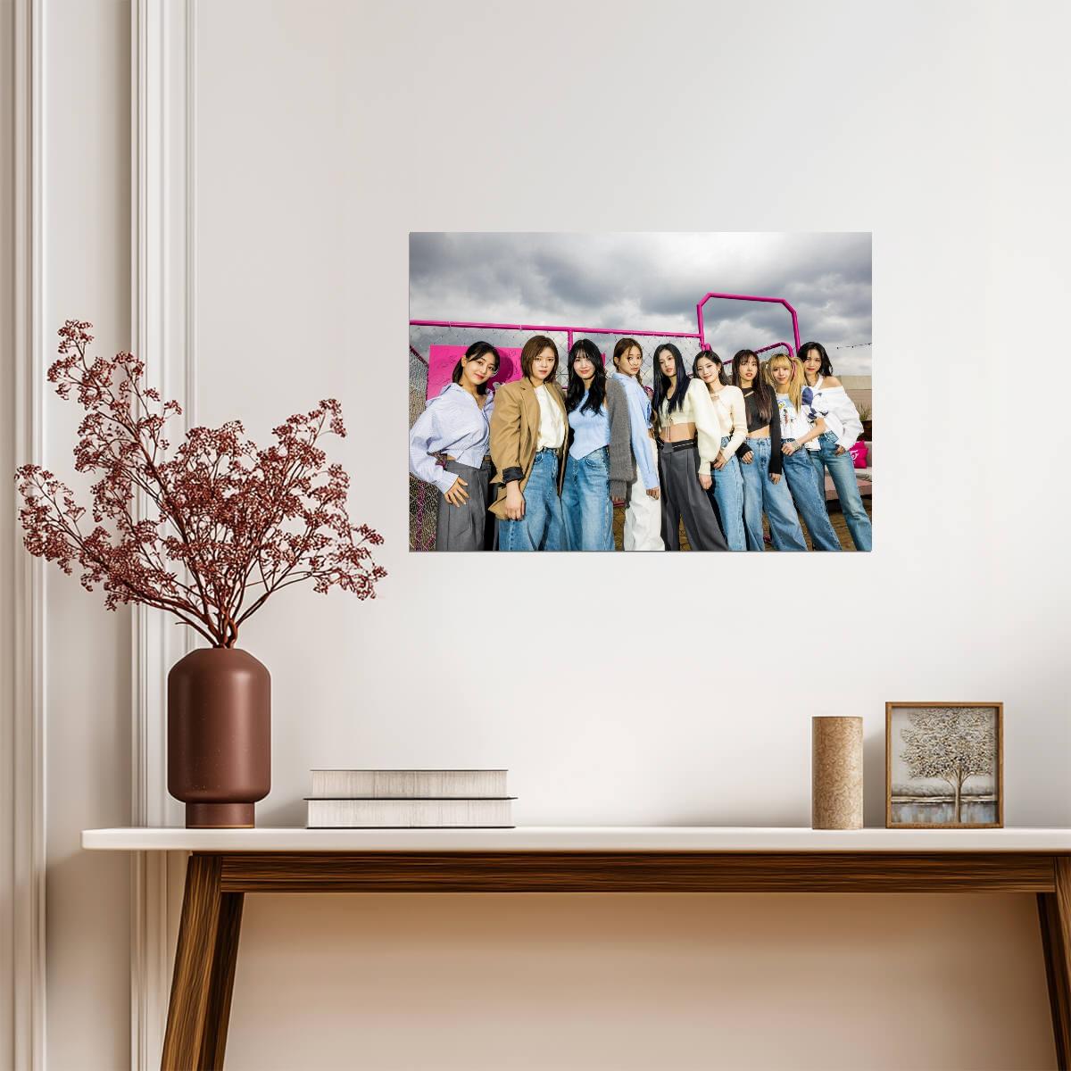 Twice Full Group Photo | K-Pop Music Poster | All Members Wall Art - Music Poster