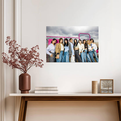 Twice Full Group Photo | K-Pop Music Poster | All Members Wall Art - Music Poster