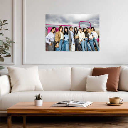 Twice Full Group Photo | K-Pop Music Poster | All Members Wall Art - Music Poster