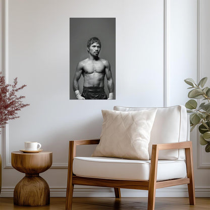 Manny Pacquiao Black and White | Boxing Portrait Poster | Combat Sports Legend - Sports Poster