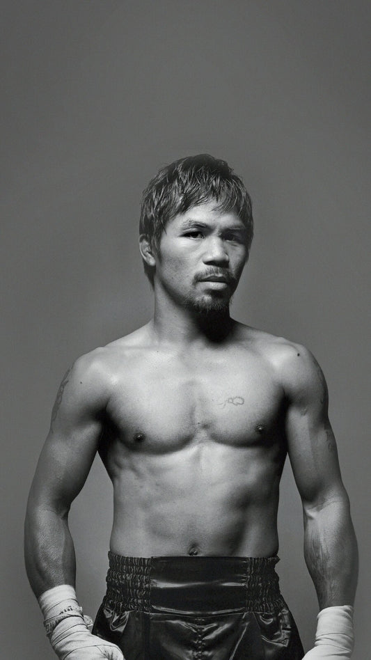 Manny Pacquiao Black and White | Boxing Portrait Poster | Combat Sports Legend - Sports Poster