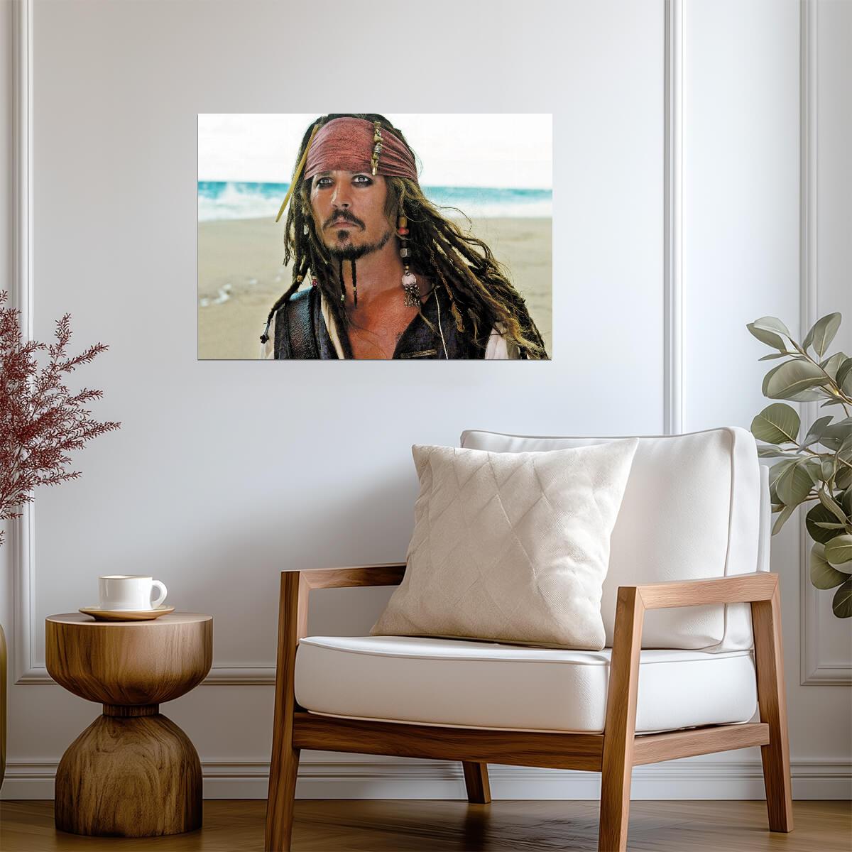 Pirates of the Caribbean Jack Sparrow Portrait | Johnny Depp Movie Poster | Pirate Adventure Film Art - Movies & TV Poster