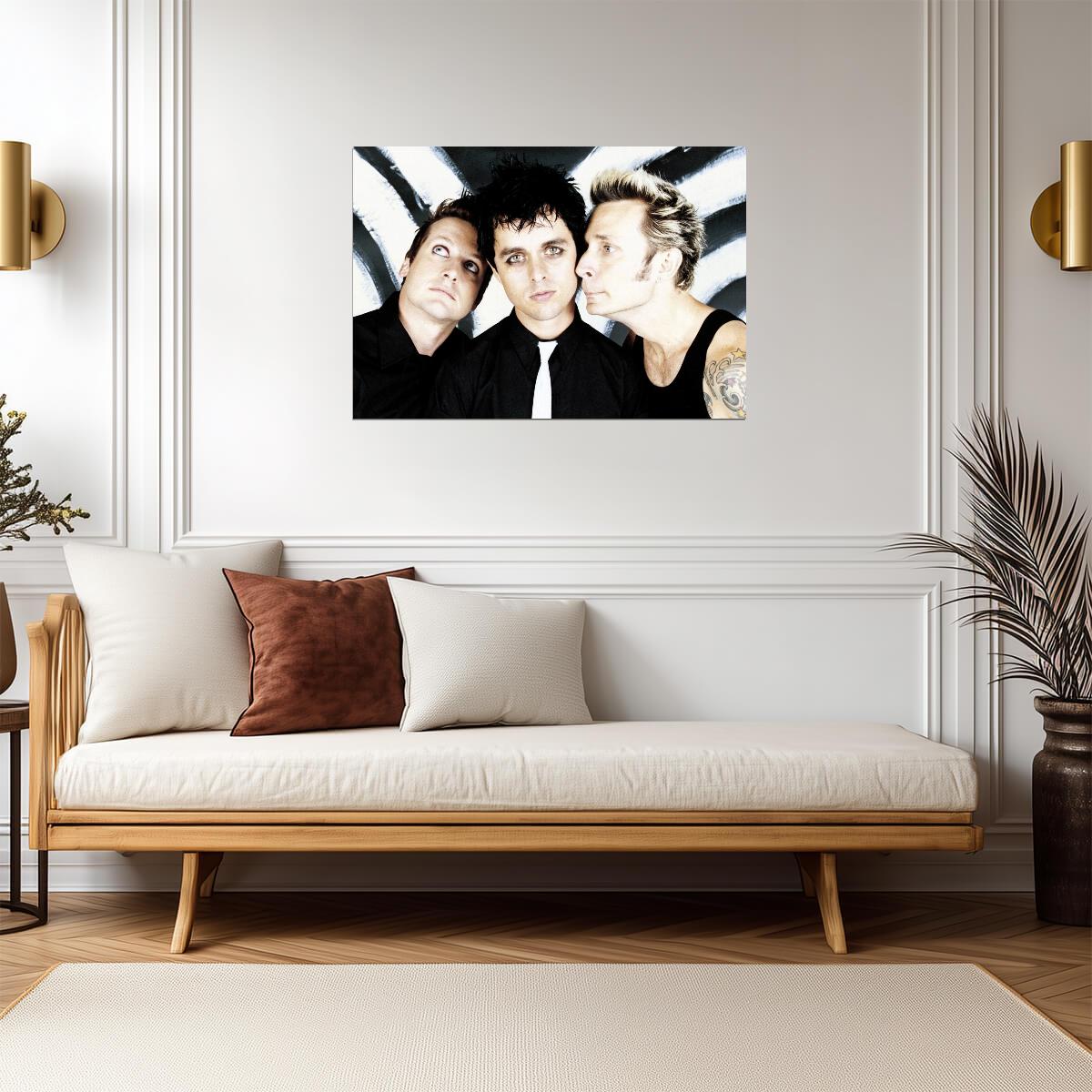 Green Day Black and White Band Photo | Punk Rock Music Poster | 2000s Rock Band Wall Art - Music Poster