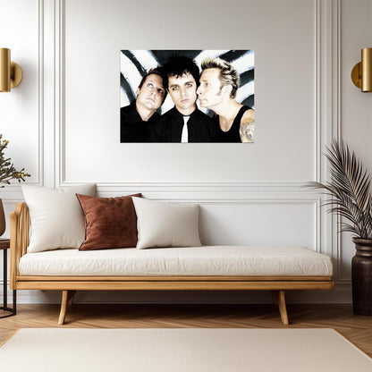 Green Day Black and White Band Photo | Punk Rock Music Poster | 2000s Rock Band Wall Art - Music Poster