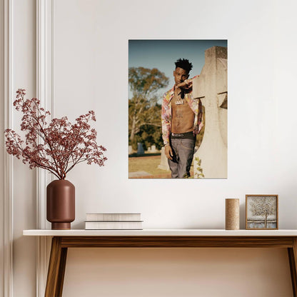 21 Savage Outdoor Portrait | Hip Hop Star Poster | US Rapper Wall Art - Music Poster