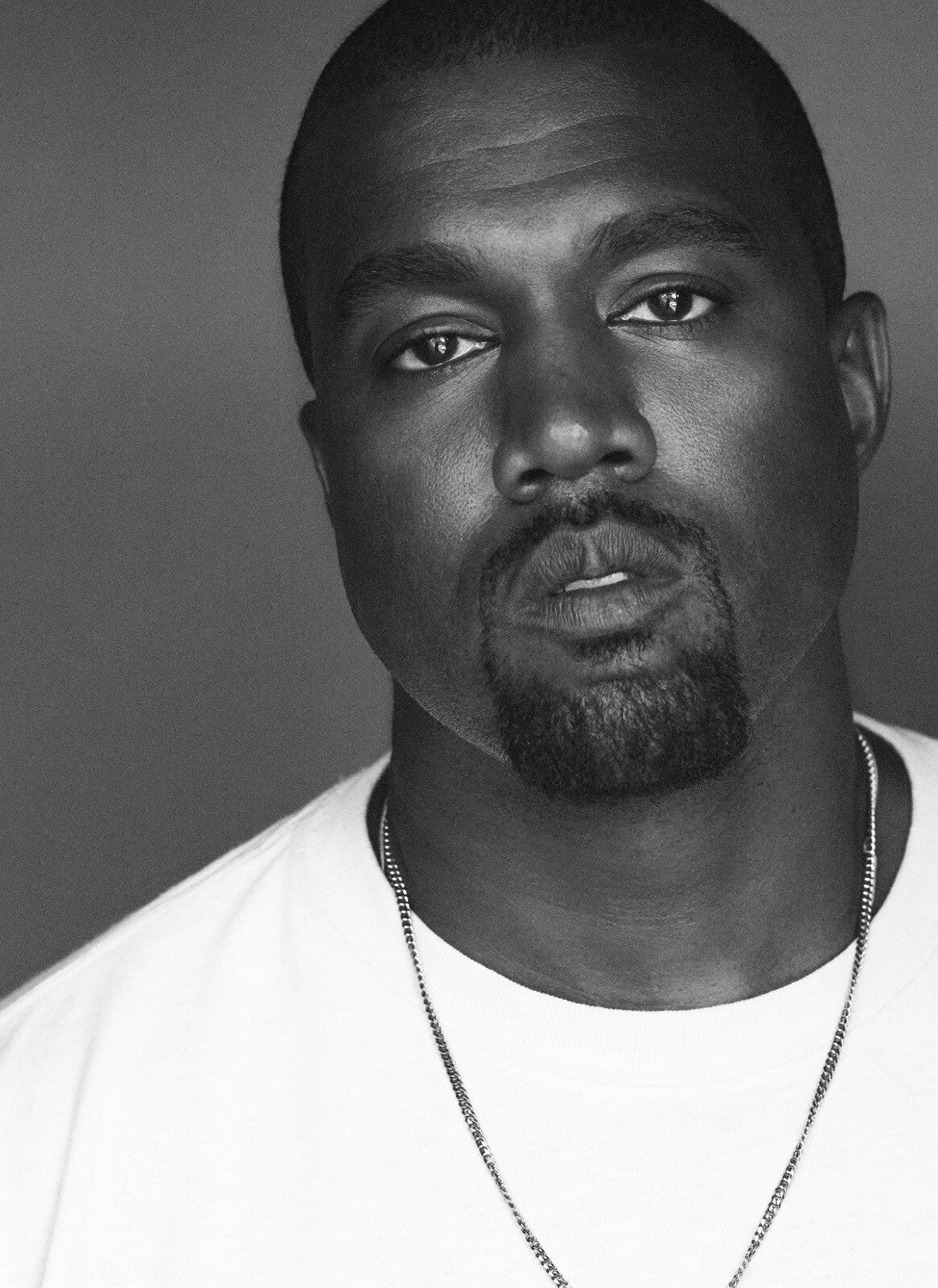 Kanye West Black and White Portrait | Close Up Poster | Hip Hop Star Wall Art - Music Poster
