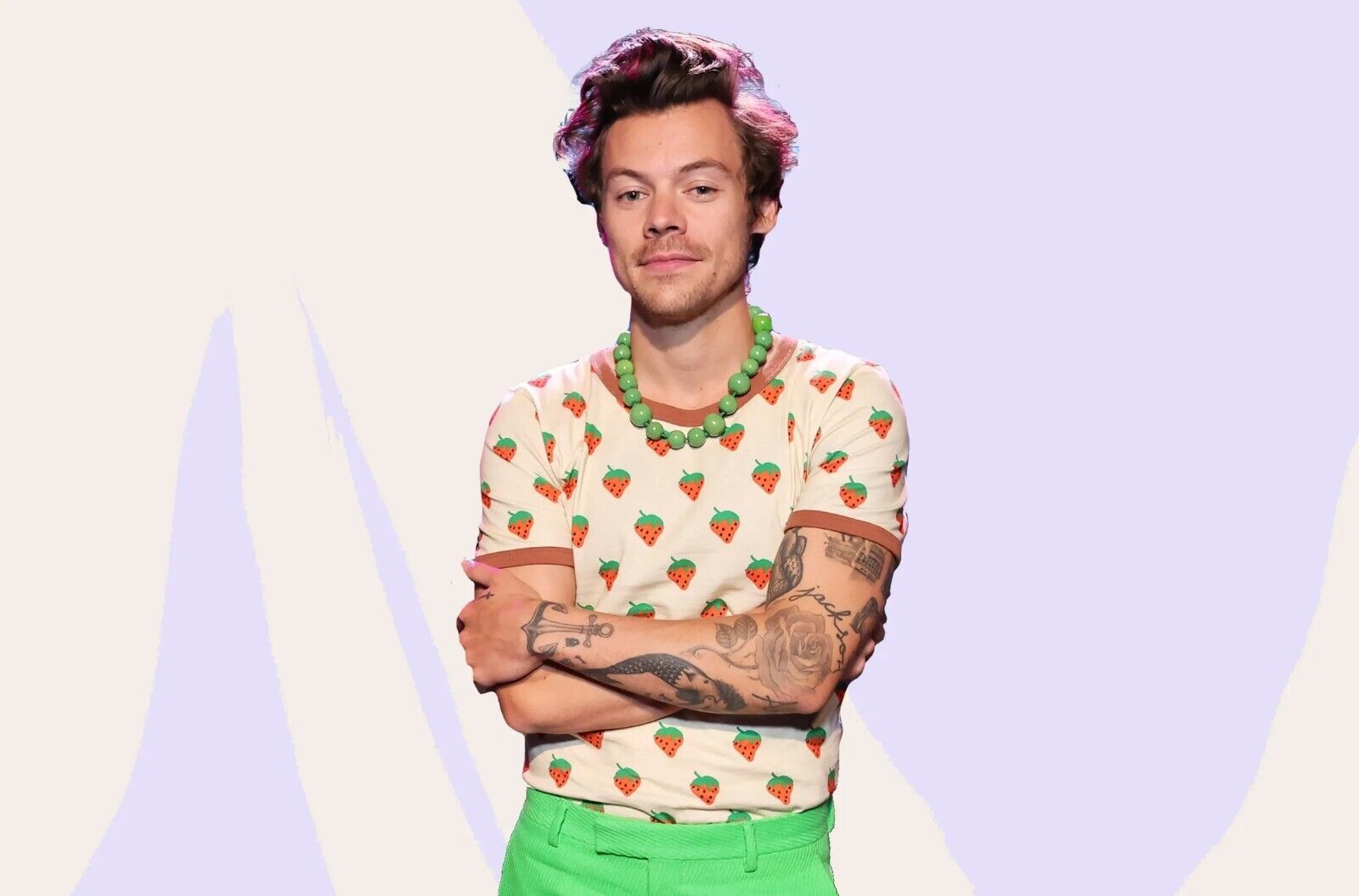 Harry Styles Strawberry Shirt Photoshoot | Modern Pop Music Poster | Celebrity Wall Art - Music Poster