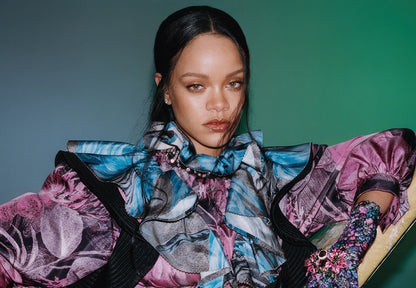 Rihanna Fashion Photoshoot | Colorful Ruffled Gown Poster | Music Star Art Print - Music Poster