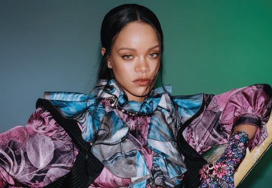Rihanna Fashion Photoshoot | Colorful Ruffled Gown Poster | Music Star Art Print - Music Poster