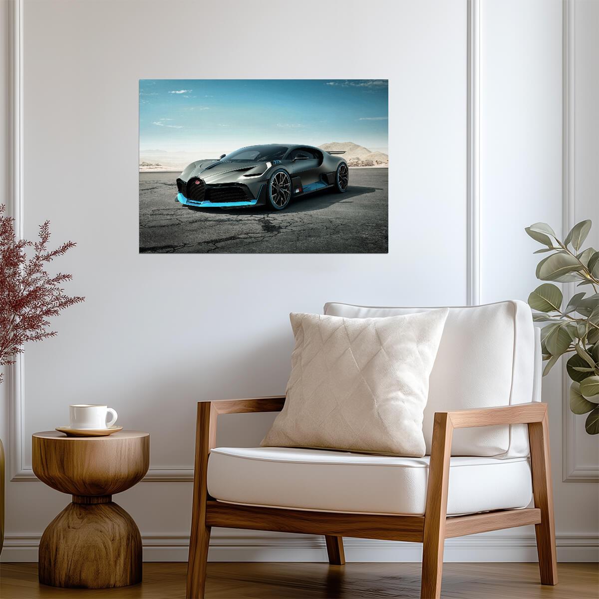Bugatti Divo | Limited Edition Hypercar Poster | Matte Grey Supercar Art - Cars Poster