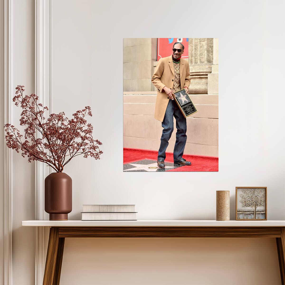 Snoop Dogg at Walk of Fame Ceremony | Rap Legend Poster | Celebrity Achievement Art - Music Poster