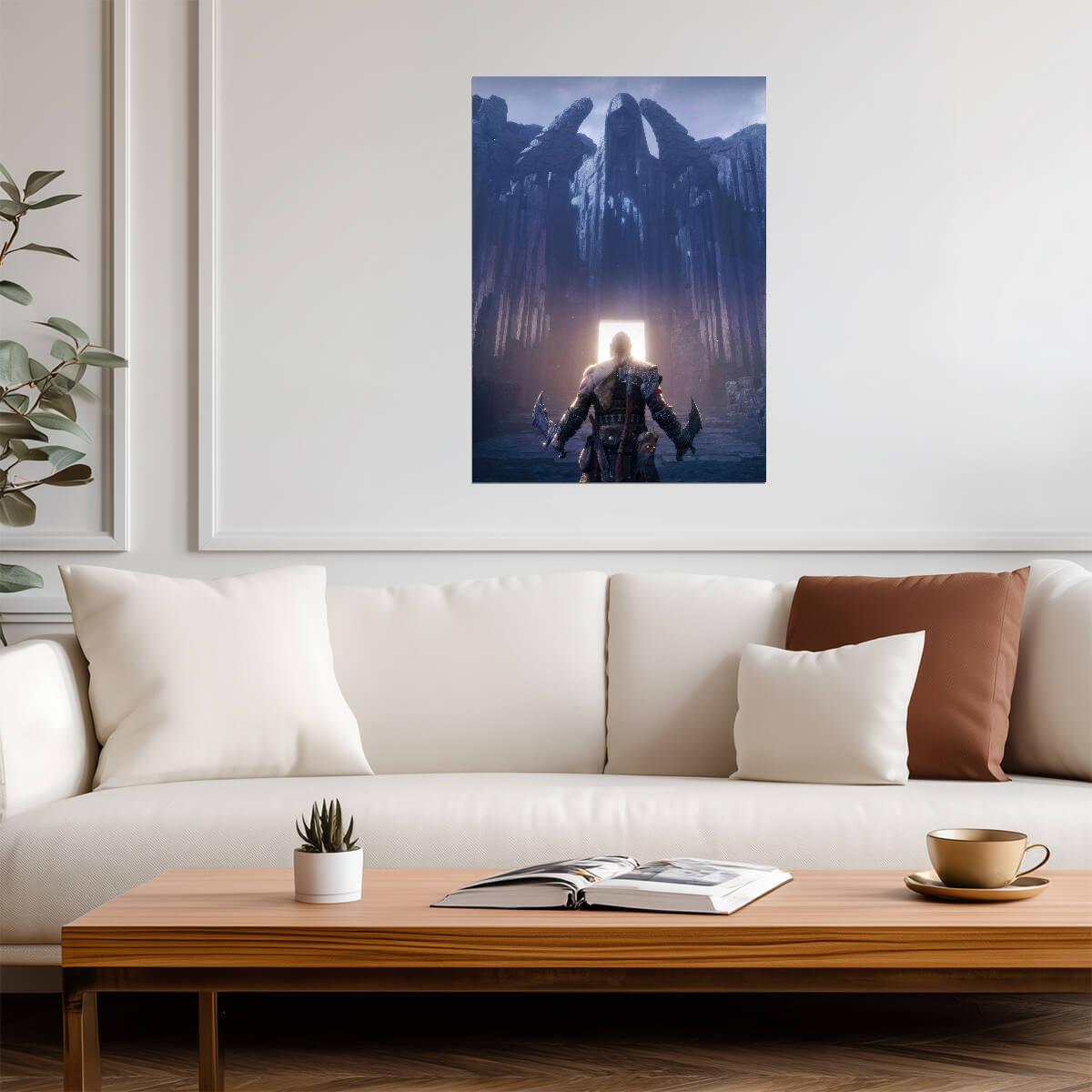 God of War Ragnarök Kratos Approaching Valhalla | Norse Mythology Poster | Gamer Gift - Video Games Poster